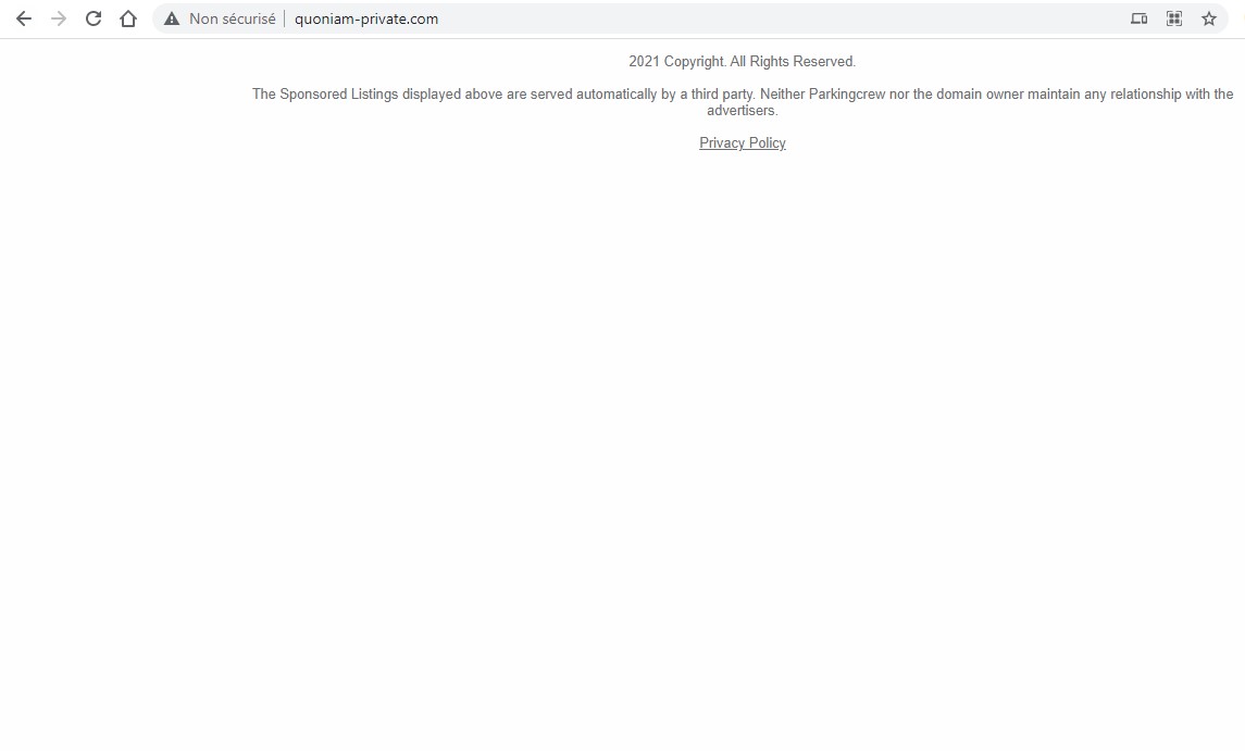 Quoniam-private.com, le site aux intentions d’arnaque bien perceptibles