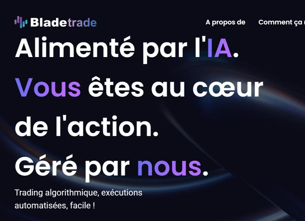 Interface utilisateur de BladeTrade