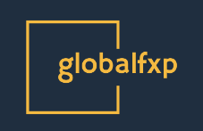 Logo de Globalfxp.pro avec un signe d'alerte pour symboliser l'escroquerie