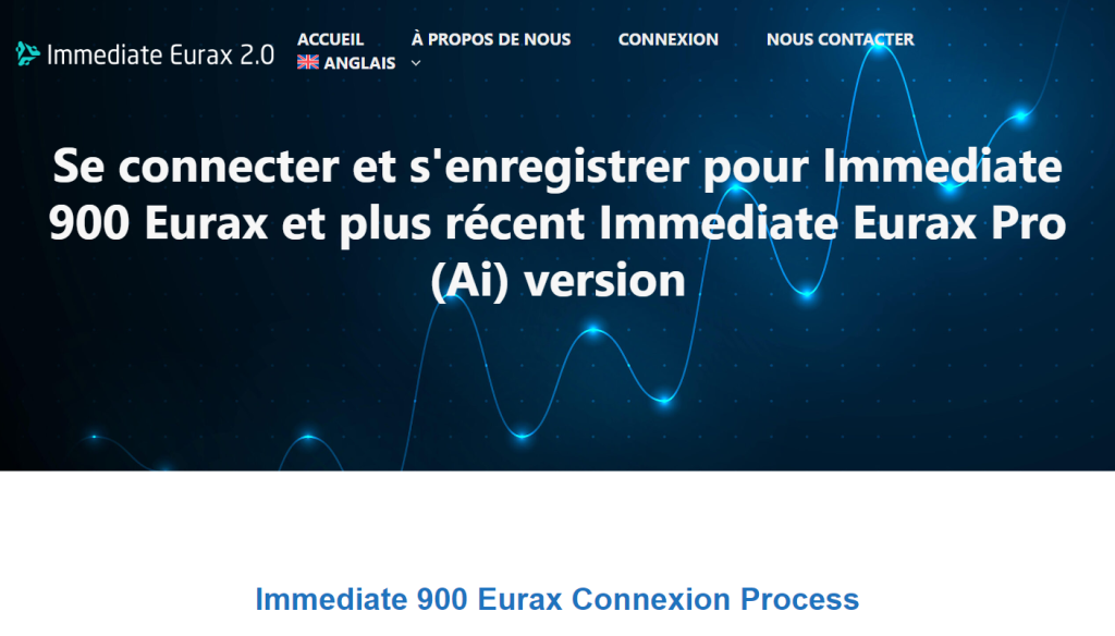 Interface utilisateur d'Immediate 900 Eurax illustrant le trading de cryptomonnaies