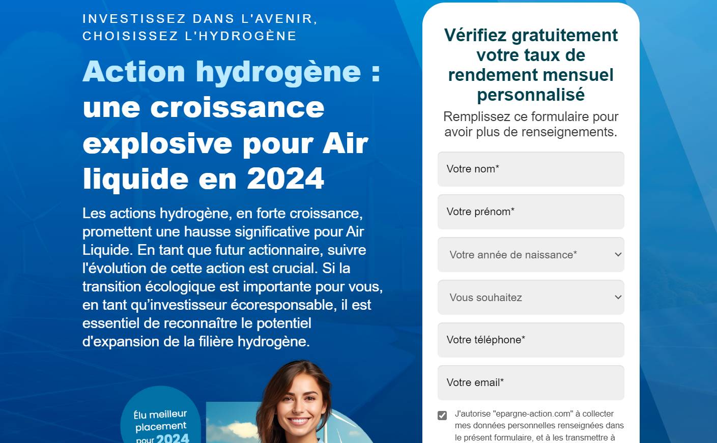 Air Liquide associé à l'hydrogène - Exemple de manipulation par association d'Epargne-Action.com