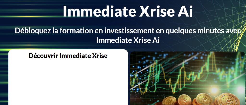 Graphiques modernes et interfaces utilisateurs de trading sur Immediate Xrise ai, visant à inspirer confiance et professionnalisme