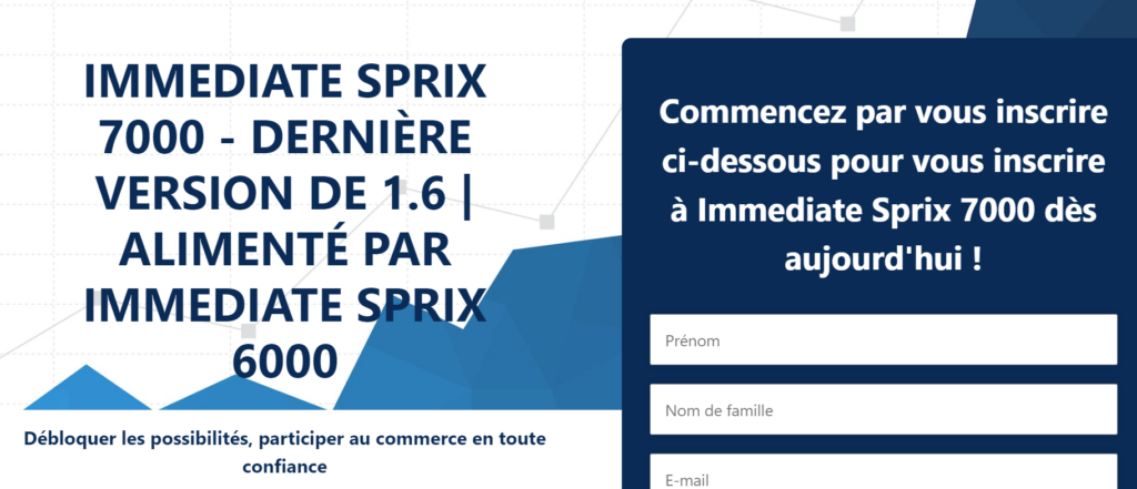 Formulaire d'inscription Immediate Sprx 7000