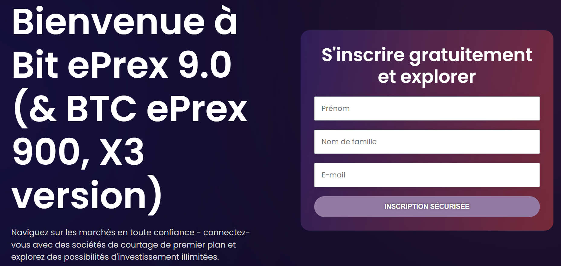 Interface de la plateforme Bit ePrex 9.0