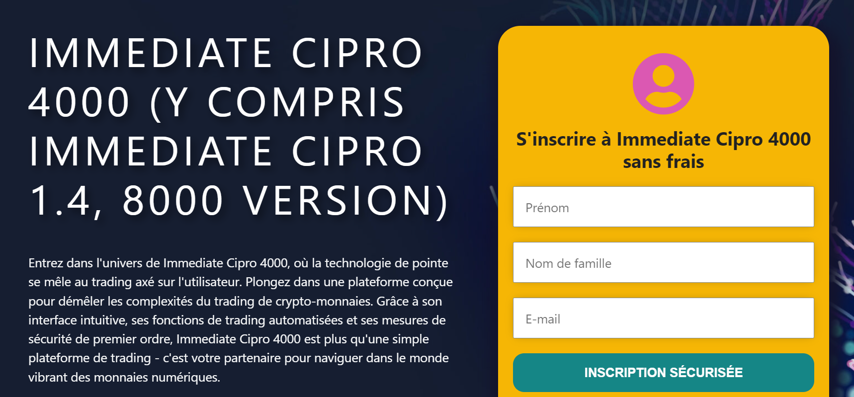 application mobile de Immediate Cipro 4000