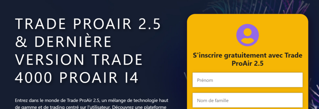 trading fictif sur Trade ProAir