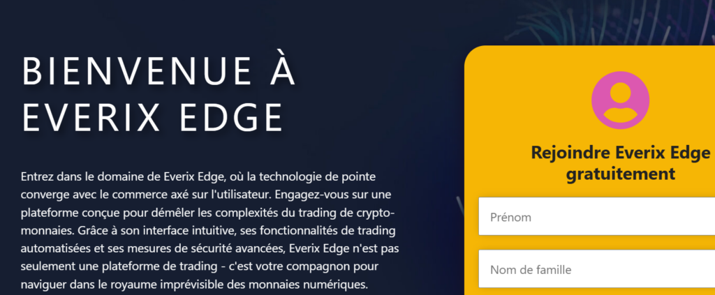 activités de trading sur le site Everix Edge