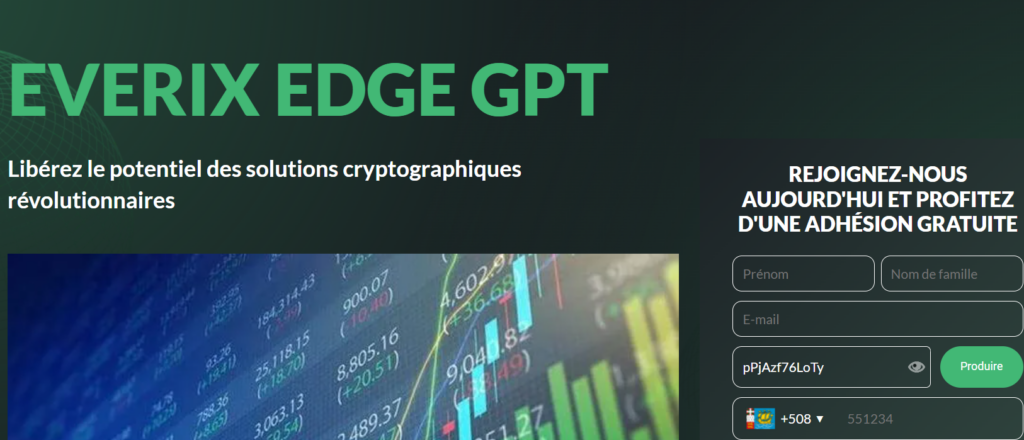 Graphiques d'analytique crypto avancée sur Everix Edge GPT