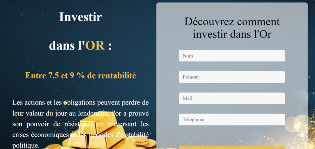 Image de lingots d'or sur FondsFiables