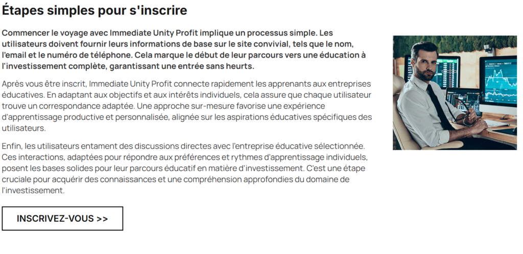 Immediate Unity Profit site de robot fictif