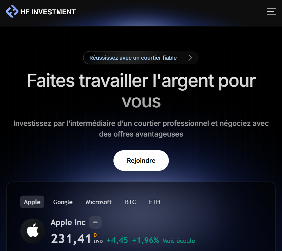 HF Investment - Courtier non régulé