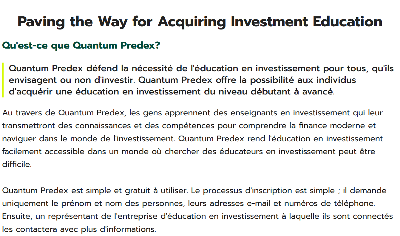 Quantum Predex arnaque – Preuves et éléments à surveiller avant d’investir