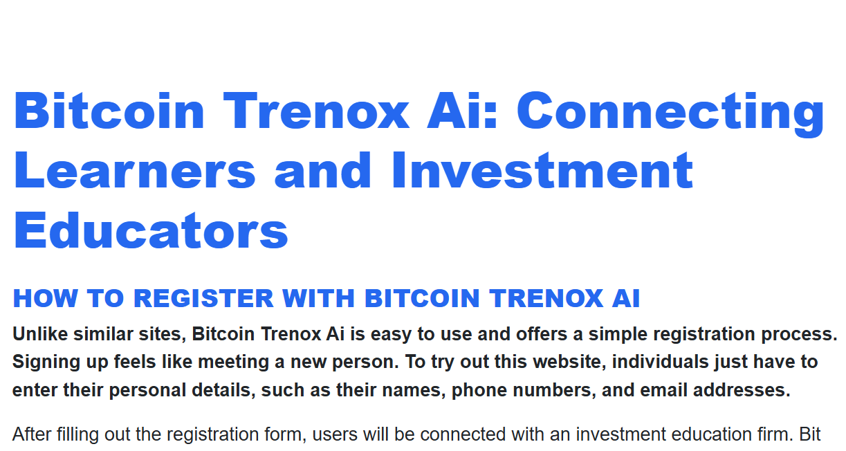 avis sur Bitcoin Trenox en ligne