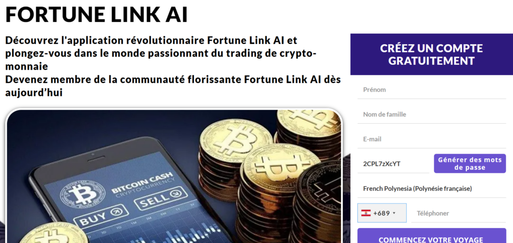 trading en crypto-monnaie présenté par Fortune Link - analyse avis